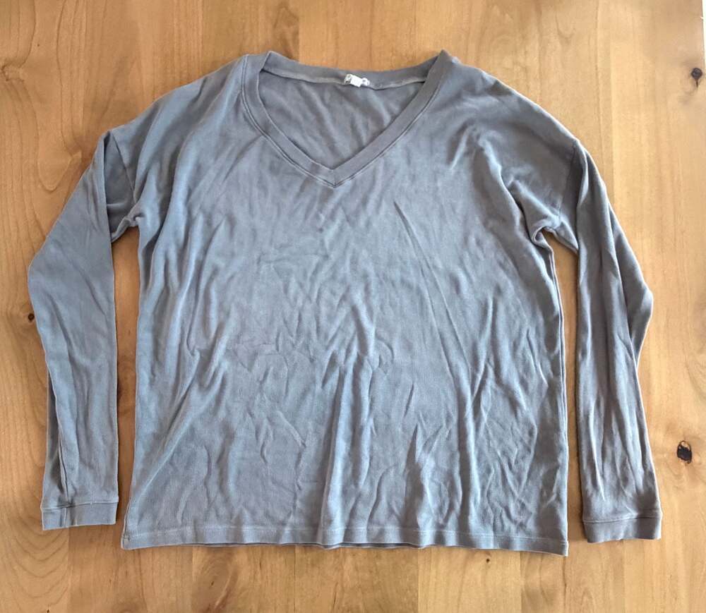 PJ Harlow Shelby V-Neck Long Sleeve Loungewear Top Size S